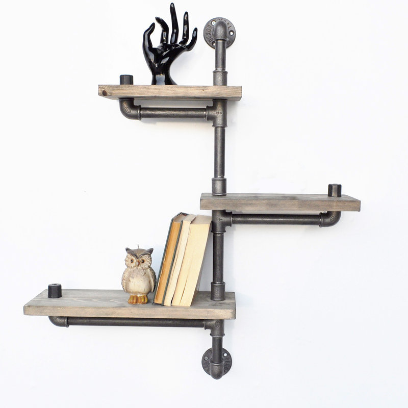 Groveland 3 Piece Industrial Pipe Shelves