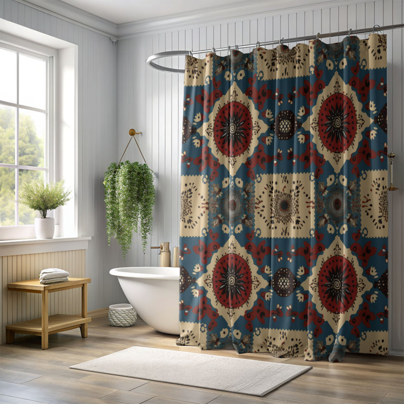 Rideau de douche Boho Ribbons - Premium, H 74 po x l 71 po