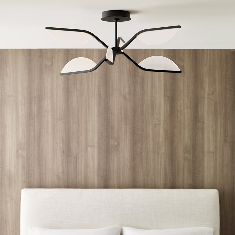 Belterra 6 - Light LED Semi Flush Mount, Natural Brass