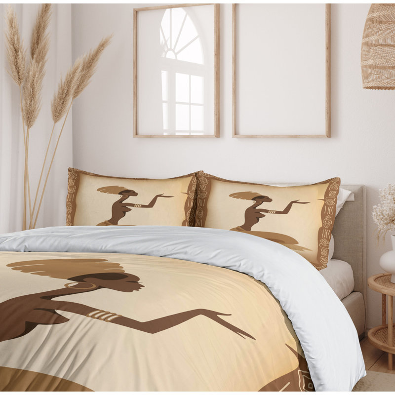 African Modern & Contemporary Polyester Duvet Cover, King