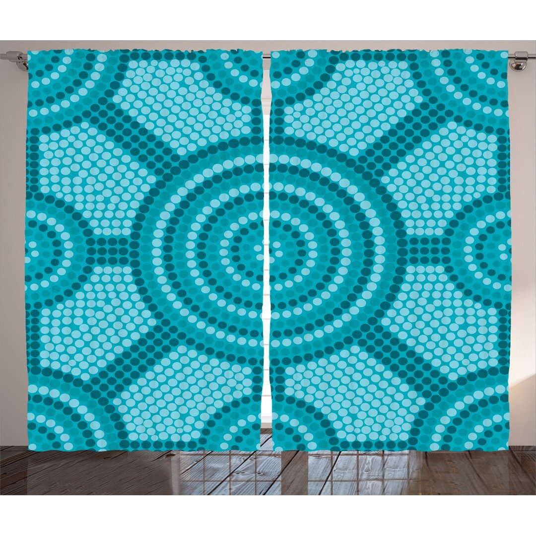 Rustikaler Vorhang, Native Art, Teal, Teal