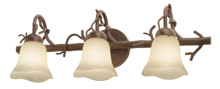 Vine 3 LT Bark Vanity Light Kalco