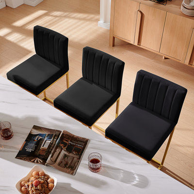 Modern Fashion Counter Height Stool Full Backrest and Sturdy Iron Legs