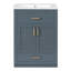 Meuble-lavabo 24 po avec lavabo en céramique intégré, armoire de salle de bain avec 2 portes, 1 tiroir basculant et meuble-lavabo simple pour salle de bain de petite et moyenne taille-121709106