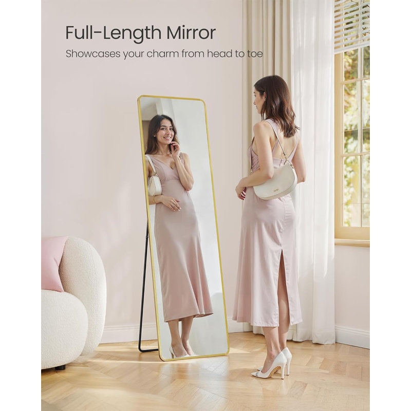 Glass Rectangle Mirror, Gold