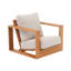 Chaise d'extérieur simple en eucalyptus avec coussins