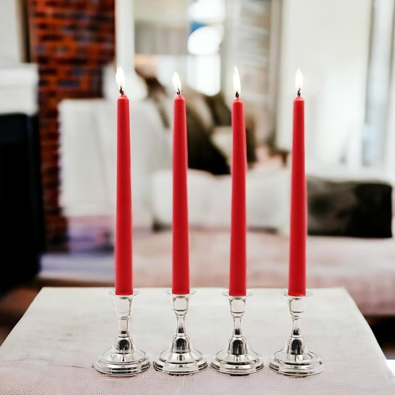 Unscented Taper Candle, Red