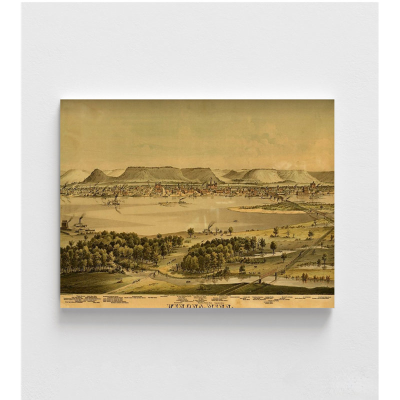 Winona-Minnesota 1874, Antique Winona, impression d'affiche, rustique Winona County, impression murale, Minnesota, impression de vieille ville