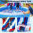 Relunch 25Ft Commercial Grade Inflatable Water Silde For Kids Adults, Heavy Duty Pvc Adult Water Slides With Large Airtight Water Pool, Blue Waterslide With 1100W Blower For Outdoor