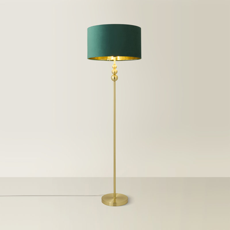 Aaiza 145cm Traditional Floor Lamp, Mirrored, Green/Gold, Yes