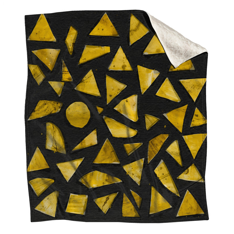 Couvertures à formes géométriques jaunes, L 50 po x H 60 po