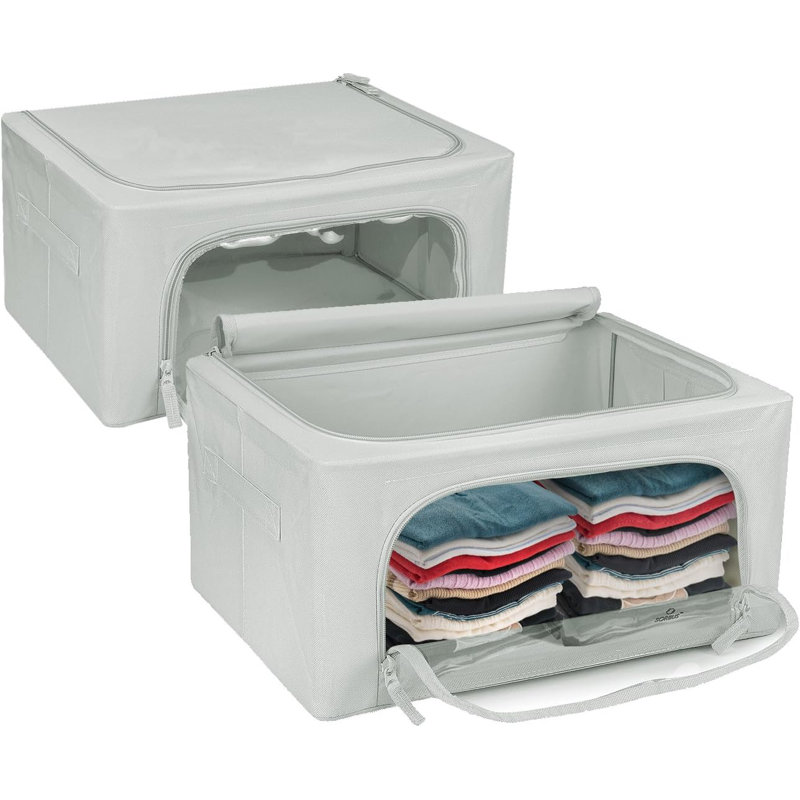 Rangement pour fenêtre sous le lit, gris, H 8 po x l 15,75 po x P 12 po