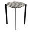Table d'appoint avec plateau rond géométrique et base élégante - Accent moderne pour le salon ou les petits espaces - Table de bout étroite pour la décoration intérieure - 22,5 po, noir et blanc