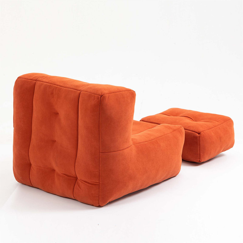 Fauteuil à billes avec repose-pieds en mousse à mémoire de forme super doux pour adultes, parfait pour les salons et les chambres modernes