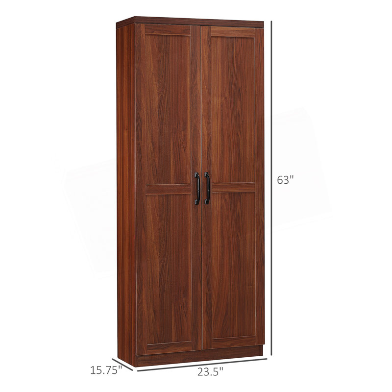 Garde-manger 2 portes, armoire de rangement autoportante avec étagère à 5 niveaux et 2 tablettes réglables, armoire d'appoint