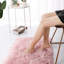Tapis rose en fausse peau de mouton fabriqué à la main Divion-1136748220