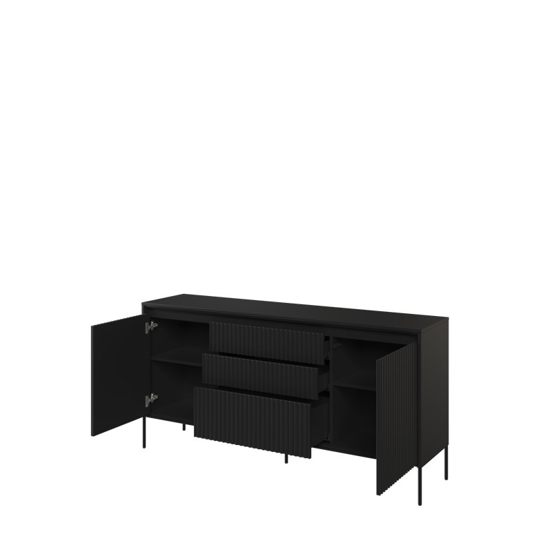 Amichai 166cm Sideboard,  Black Matt
