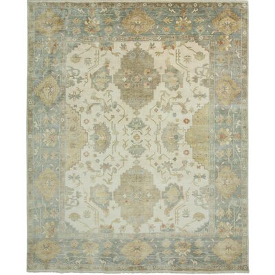 Ottoman Hand Knotted Blue/Beige/Ivory/Red Rug -  Shalom Brothers, OT-0086-IVORY-8x10