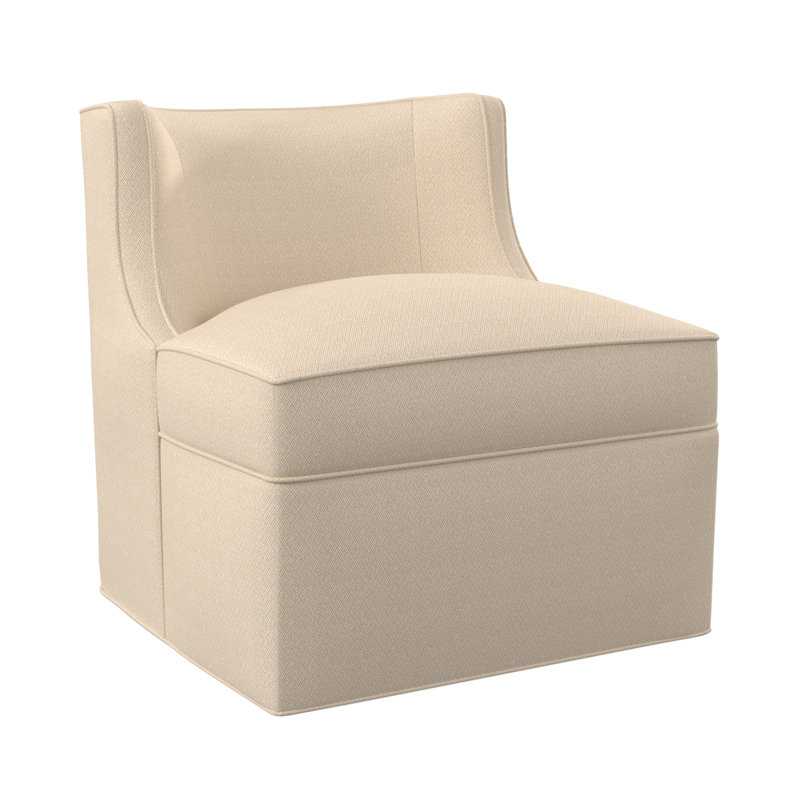 Social Swivel Slipper Chair, Filigree Ivory 100% Polyester