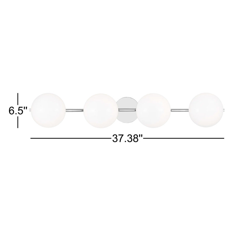 Éclairage de salle de bain 4 lumières à intensité variable Vibi, Chrome