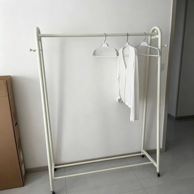 Simple floor-standing coat rack for indoor rooms, movable clothes hanger, home bedroom clothes storage rack