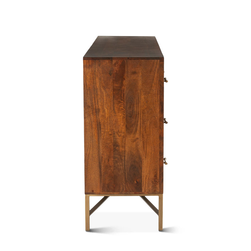Manhattan Retro Mid Century Acacia Wood Dresser