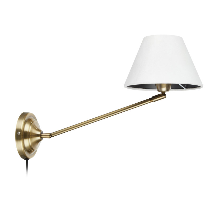 Sonnet Plug-in Armed Sconce, Antique/White