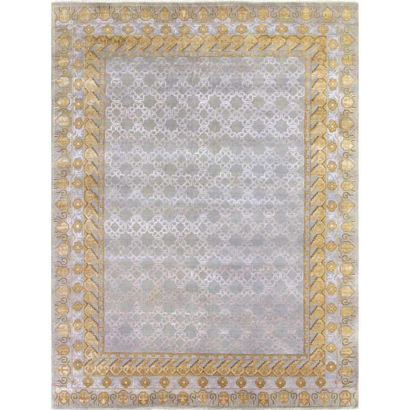 Khotan Wool Geometric Area Rug, Rectangle 9' x 12'