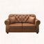Causeuse Chesterfield de style Mid-Century avec 2 repose-pieds, similicuir, garniture cloutée-2033072281