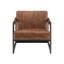 Upholstered Top Grain Leather Armchair