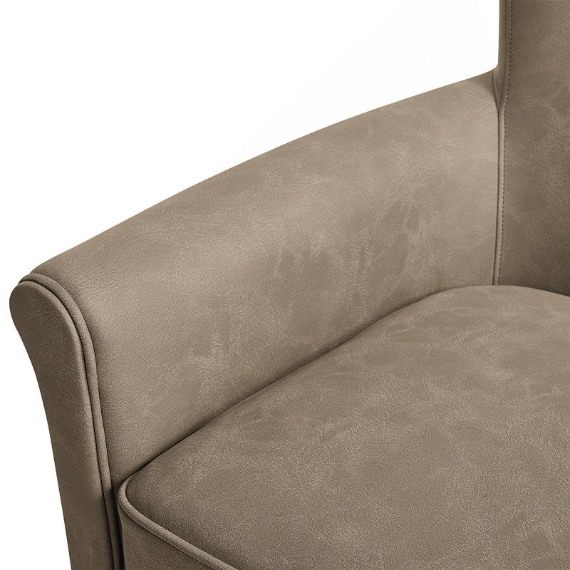Fauteuil d'appoint pivotant en similicuir Westly, Taupe