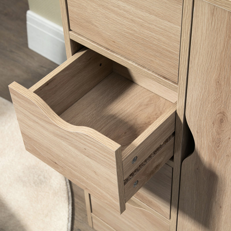Oak Bathroom Cabinet By - 4 Drawers And Door For Practical Stylish Storage 'S Floor In Cleanliness