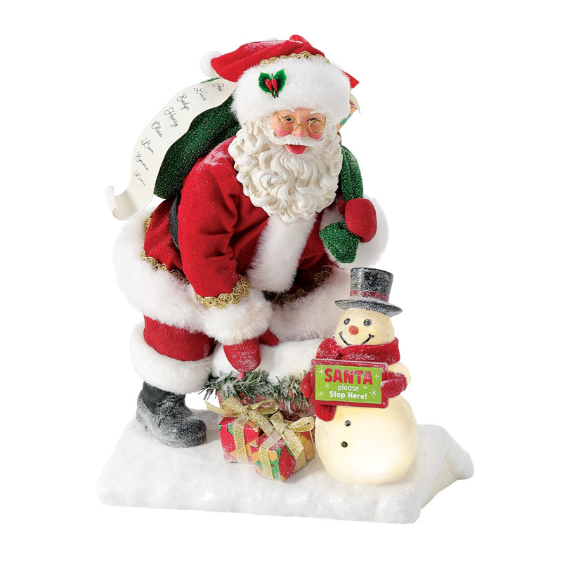 Figurine possible de rêves de Noël Père Noël s'il vous plaît arrêtez-vous ici 10,5 "