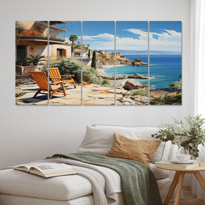 Espagne sur un littoral azuré IV sur toile, 5 pièces
