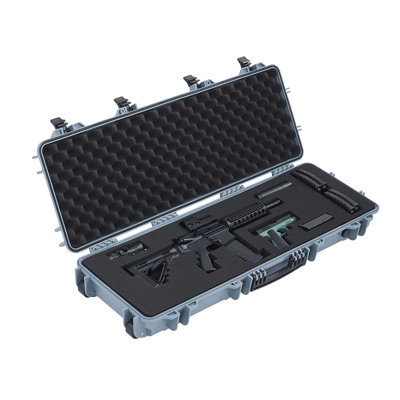 40-Inch Hard Rifle Case with Wheels, IP67 Waterproof & Dustproof Gun Storage Box with Pre-Cut Foam for Rifles and Shotguns