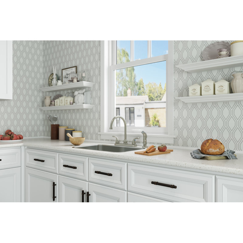 Pfirst Series 2-Handle Kitchen Faucet with Side Spray in Stainless Steel, Stainless Steel