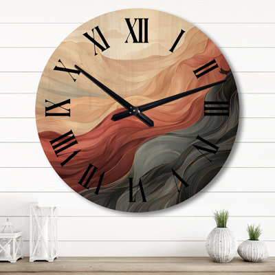 Horloge murale en bois massif Angeliène