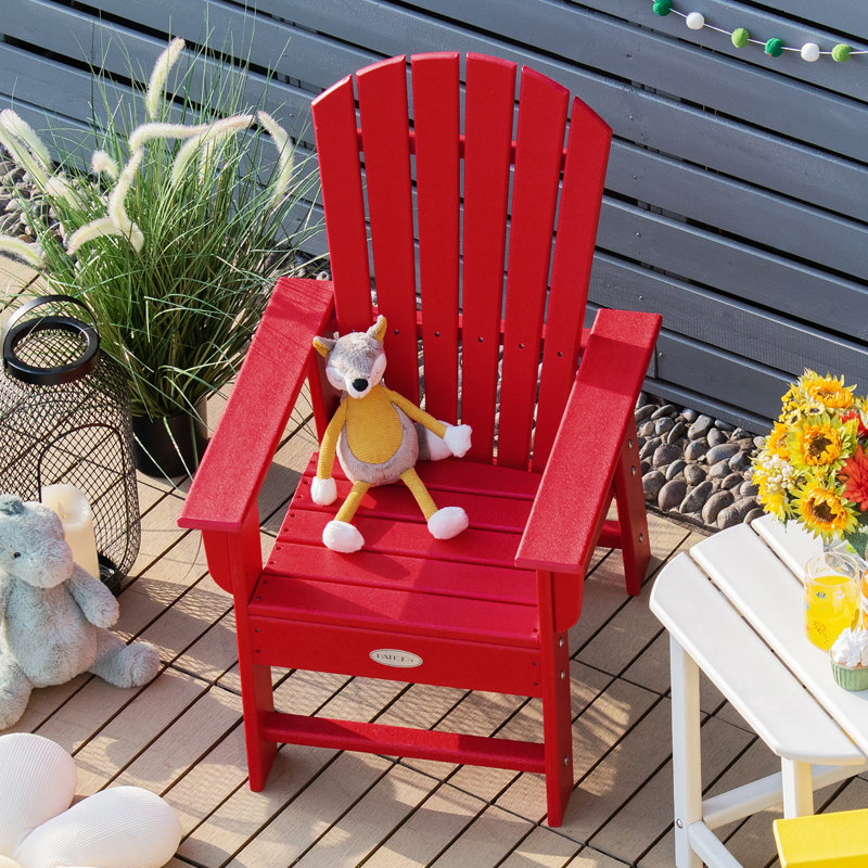 Chaise Adirondack en bois, Rouge