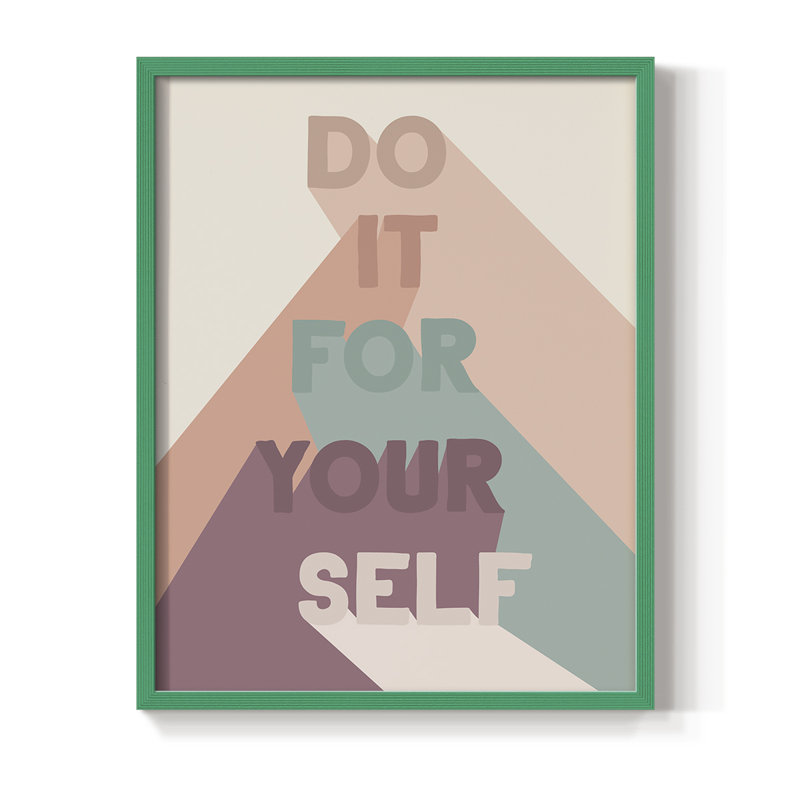 For Yourself Framed Print - Solid Wood, 15" H x 12" W, Green
