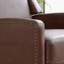Fauteuil inclinable Stanley de style transitionnel en bois et similicuir