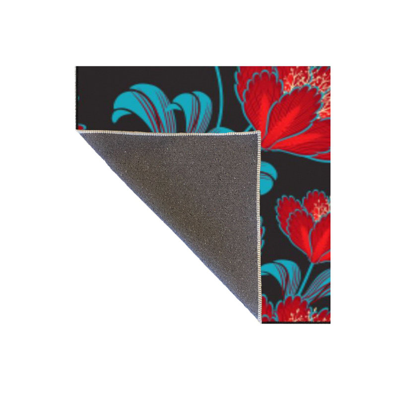 Tapis tissé à motif floral avec base lavable, Tapis de couloir 3 pi 3 po x 6 pi 7 po