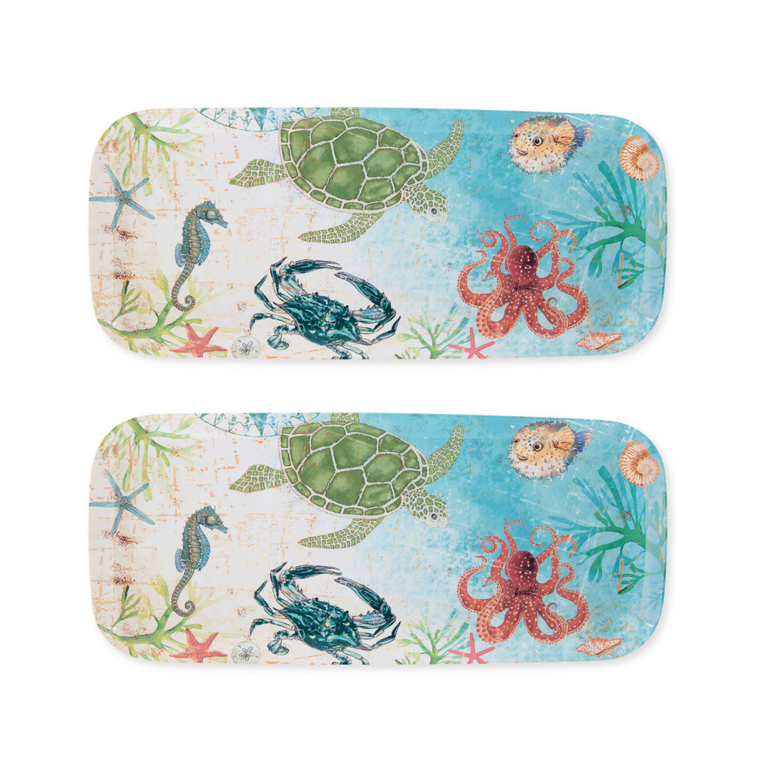Rosecliff Heights Highsmith Melamine Platter (Set of 2) Rosecliff Heights