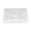 Lavabo semi-encastré pour salle de bain, lavabo vasque rectangulaire en céramique blanche 19,29 x 12,01 po avec trou de vidange de 1 3/4 po, lavabo de salle de bain moderne, rectangulaire
