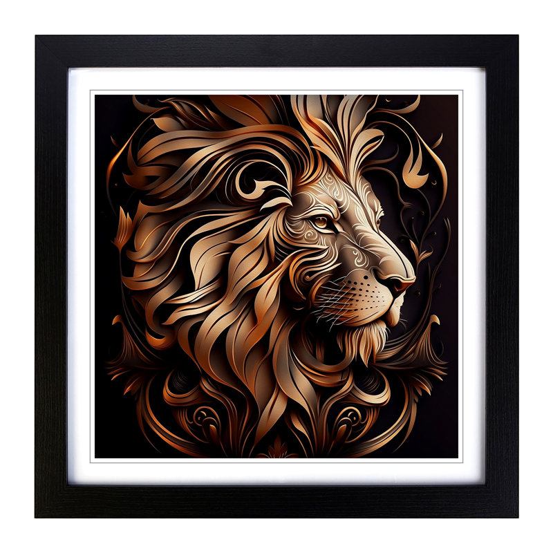 LionNo.1 - Framed Print, Black
