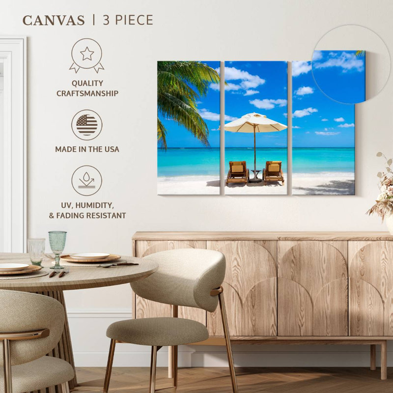 «Beach Deckchairs», 3 pièces, H 24 po x l 38 po