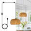 Luminaire suspendu de cuisine à 1 lumière avec cordon d'alimentation suspendu au-dessus d'un îlot en rotin pour îlot Boho