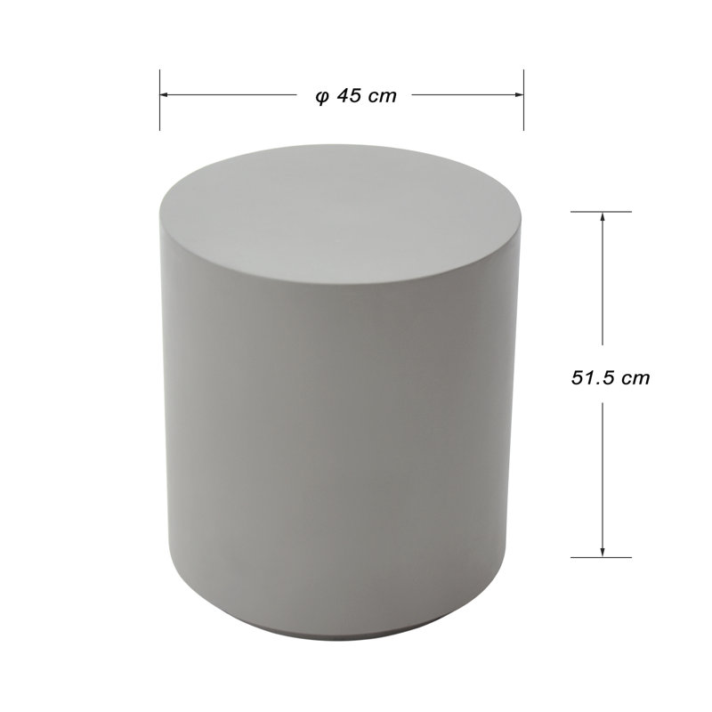 ROME Round Concrete Side Table 45 x 45 x 51.5 cm, Grey