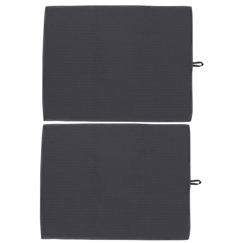 Paquet de 2 tapis de séchage Jumbo, Gris anthracite