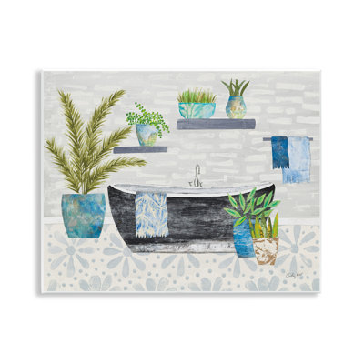 Stupell Industries Botanical Bath & Rustic Plants Wall Plaque Art by Courtney Prahl