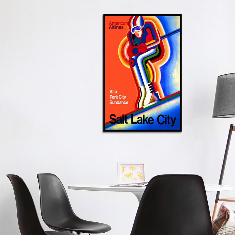 American Airlines (Salt Lake City) Advertising Vintage Poster - Wrapped Canvas Print, 101.6 cm H x 66.04 cm W x 1.91 cm D